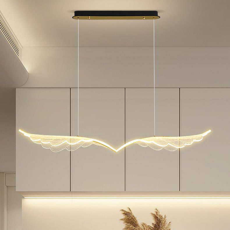 Contemporary Creative Angel Wing Acrylic Shade Hardware LED Island Light Pendant Light For Bedroom