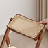 Modern Minimalist Foldable Square Rattan Wood Dining Chair Backrest Armrest For Dining Room