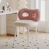 Modern Art Deco Butterfly Knot Round Leather Iron Vanity Stool Backrest Armless For Bedroom