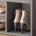 Modern Minimalist Rectangle Fabric PU Leather Wood Shoe Storage 3-Tier For Entryways