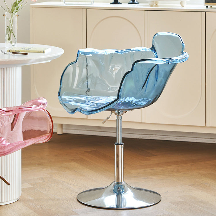 Contemporary Creative Petal Shape Acrylic Liftable Dining Chair Backrest Armrest For Dining Room