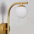 Contemporary Luxury Acrylic Spherical Shade Iron Aluminum 1-Light Wall Sconce Lamp For Bedroom