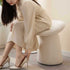 Contemporary Scandinavian Lambswool Round Vanity Stool For Bedroom