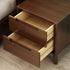 Contemporary Nordic Rectangular Solid Wood Nightstand 1/2 Drawer For Bedroom