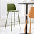 Modern Minimalist Square PU Leather Metal PP Bar Stool Backrest Footrest For Dining Room