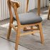 Contemporary Retro Square Linen Upholstered Wood Frame Dining Chair Backrest For Dining Room