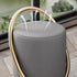 Contemporary Creative Microfiber Leather Metal Cylinder Vanity Stool For Bedroom