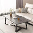 Modern Minimalist Rectangular Rock Slab Stainless Steel Coffee Table For Living Room