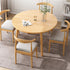 Modern Minimalist Round Faux Slab Wood Dining Table For 4 Seats