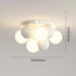 Contemporary Creative Orb Iron Acrylic 5-Light Semi-Flush Mount Ceiling Light For Bedroom