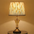Traditional European Cylinder Hardware Crystal Fabric 1-Light Table Lamp For Bedroom
