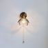 Contemporary Scandinavian Copper Glass Flower 1-Light Wall Sconce Lamp For Bedside