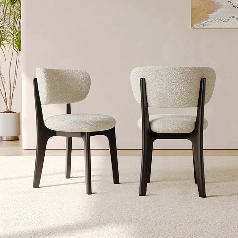 Contemporary Simplicity Round Soft Velvet Wooden Frame Dining Chair Backrest Armless For Dining Room