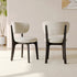 Contemporary Simplicity Round Soft Velvet Wooden Frame Dining Chair Backrest Armless For Dining Room