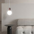 Modern Minimalist Round Ball Hardware Plastic 1-Light Pendant Light For Bedroom