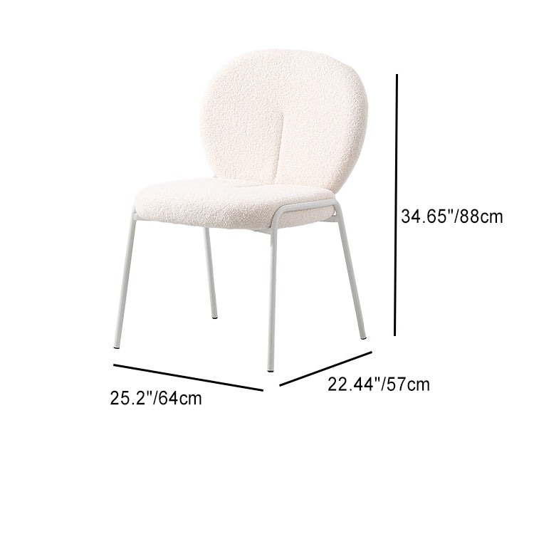 Contemporary Nordic Velvet Upholstered Metal Legs Vanity Stool Round Back For Bedroom