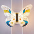 Contemporary Creative Butterfly Enamel Colored Acrylic Wing Iron LED Wall Sconce Lamp For Living Room