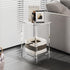 Modern Minimalist Rectangular Acrylic End Table 2-Tier For Living Room