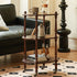 Traditional Vintage Square Wood End Table Wheels Four Legs For Living Room