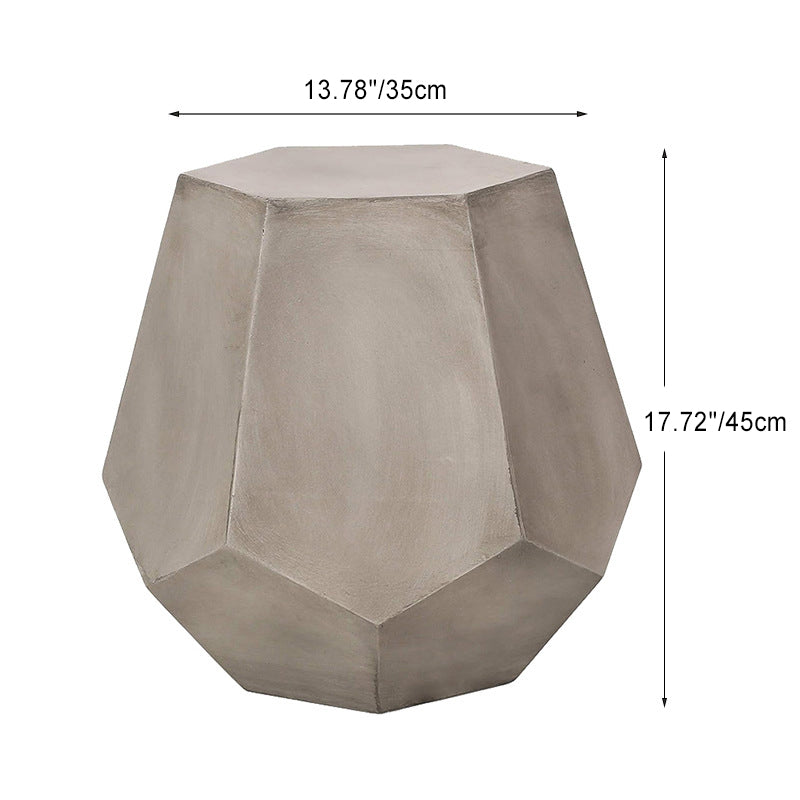 Contemporary Industrial Hexagonal Magnesium Oxide End Table For Living Room