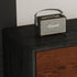 Contemporary Retro Rectangular Wood Grain Metal Nightstand 2-Drawer For Bedroom