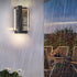 Modern Minimalist Waterproof Rectangle Iron Crystal LED Outdoor Wall Sconce Lamp For Garden