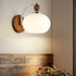 Traditional Vintage Lantern Shaped Wood Iron Glass 1-Light Wall Sconce Lamp For Bedroom