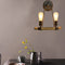 Traditional Farmhouse Iron Hemp Rope Half Circle 2-Light Wall Sconce Lamp For Dining Room