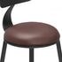 Contemporary Industrial Round Faux Leather Upholstered Bar Stool Backrest Footrest For Dining Room