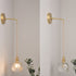 Modern Minimalist Floral Copper Glass 1-Light Wall Sconce Lamp For Living Room