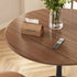 Modern Simplicity Round Imitation Wood Grain Carbon Steel Base End Table For Living Room