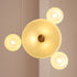 Modern Mid-Century Branch Curved Rod Round Orb Iron Glass 4/6/8 Light Chandelier For Living Room