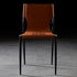 Contemporary Nordic Square Leather Carbon Steel Stackable Dining Chair Backrest For Dining Room