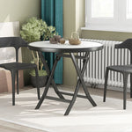 Modern Minimalist Round Marble Metal Dining Table For 4 Seats