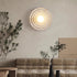 Contemporary Retro Round Ripple Resin Glass Iron 1-Light Wall Sconce Lamp For Living Room