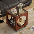 Contemporary Nordic Square Wood End Table 2-Tier For Living Room