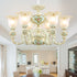 Modern Art Deco Carved Cup Iron Resin Glass Chandelier 3/6/8/10 Light Chandelier For Living Room