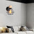 Contemporary Luxury Iron Wood Polygon Diamond 1-Light Wall Sconce Lamp For Bedroom