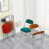 Traditional Vintage Square Velvet Stainless Steel Foldable Dining Chair Backrest For Dining Room