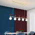 Contemporary Nordic Iron Long Strip Glass Magic Bean 5/7-Light Island Light Chandelier For Dining Room