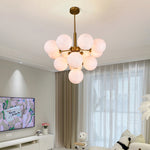 Contemporary Creative Moon Orb Iron PLA 5/13 Light Chandelier For Living Room