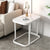 Modern Minimalist Rectangular Square Rock Slab Iron End Table For Living Room