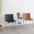 Contemporary Nordic Square Curved Leather Stainless Steel Dining Chair Backrest For Dining Room
