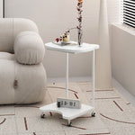 Modern Minimalist Bear Wood Iron End Table 2-Tier For Living Room