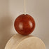 Traditional Japanese Travertine Shade Wood Round Ball 1-Light Pendant Light For Living Room