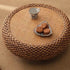 Traditional Japanese Oval Rattan Woven Wooden Coffee Table Storage For Living Room