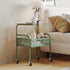 Contemporary Scandinavian Rectangular Iron Top Tempered Glass End Table 2-Tier For Living Room