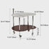 Modern Minimalist Mango Shaped Glass Stainless Steel Side Table Wheels Two Tiers For Living Room