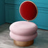 Contemporary Creative Round Fabric Iron Vanity Stool Backrest Armless For Bedroom