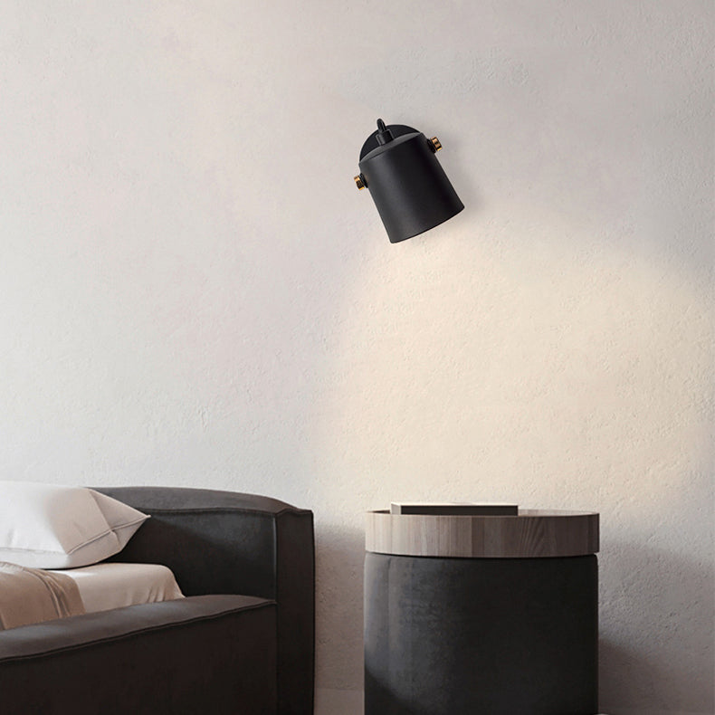 Modern Minimalist Rotatable Cylinder Iron 1-Light Wall Sconce Lamp For Living Room